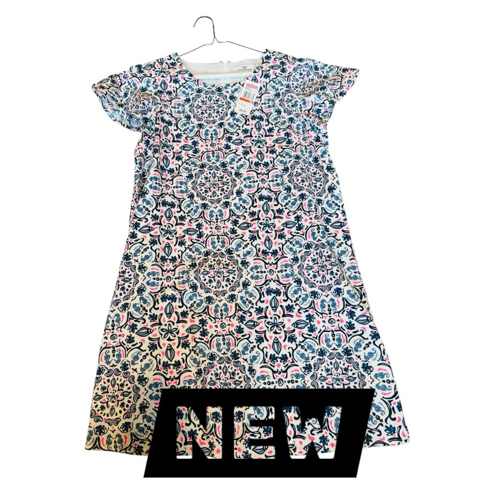 Brand New Vineyard Vines Navy and Pink Floral Dress XS